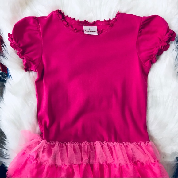 Ruffle Dress Pink. Girls. Hanna Anderson. Size 140 - Picture 4 of 5
